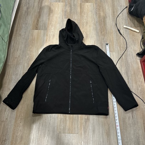 Schwarze Herren-Truckerjacke mit Kapuze Levi’s Commuter Größe 2XL