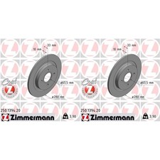 2x ZIMMERMANN BREMSSCHEIBEN 280mm VOLL HINTEN passend für FORD FOCUS | 250.1394.