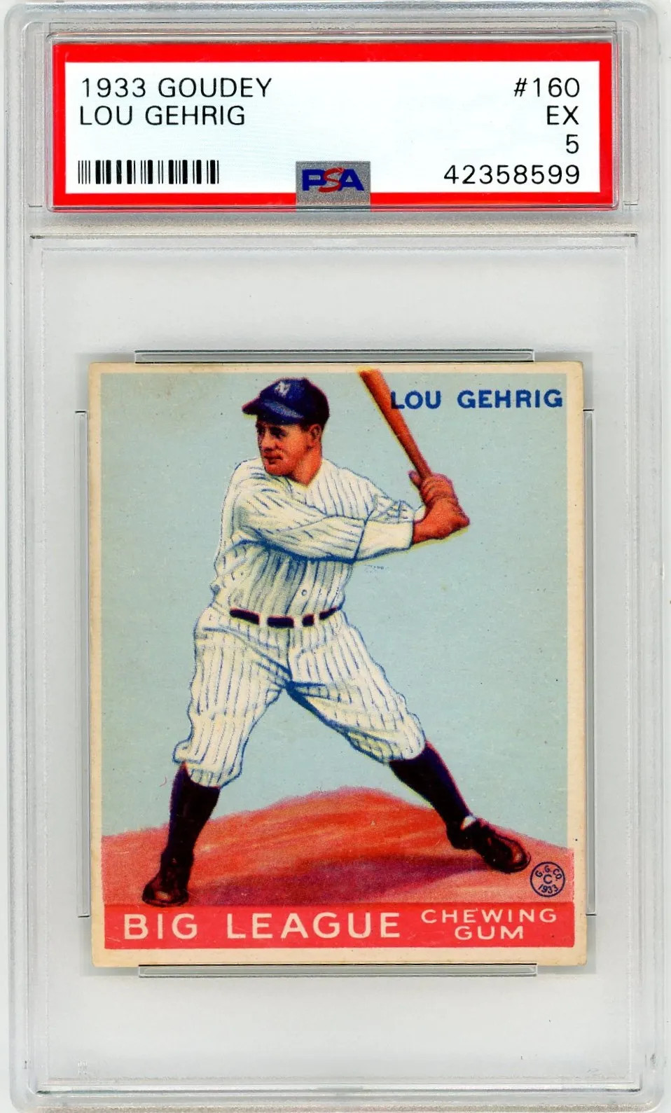 1933 Goudey Lou Gehrig #160 PSA 5