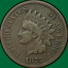 1875 Indian Head Cent Fine F Coin #41622
