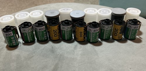 Lot Of 10 Assorted Brands Rolls Of 35mm Film Kodak Fuji Film 200-400-800 EXP