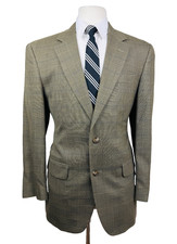 JOS A BANK Mens 40R Brown Check Soft Silk  Wool Blazer Sport Coat Suit Jacket