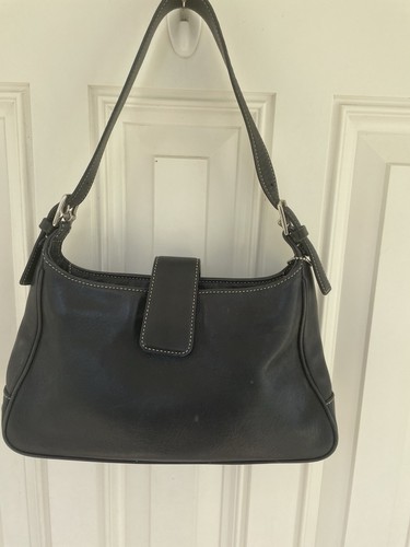 Vintage COACH #7789 Black Smooth Leather Hampton Legacy Hobo Purse - Picture 1 of 23
