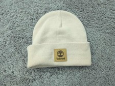 Timberland Beanie Womens OS Cream Classic Tonal Patch Salmon