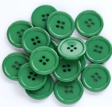 50 PCS 1 Inch 25mm Dark Green Round Flatback Buttons, Sewing, DIY Crafts, Resin
