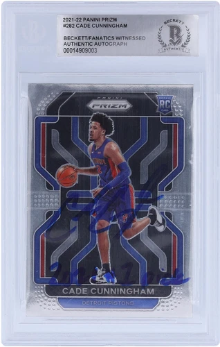 Cade Cunningham Pistons Signed 2021-22 Panini Prizm #282 BAS Rookie Card w/Insc
