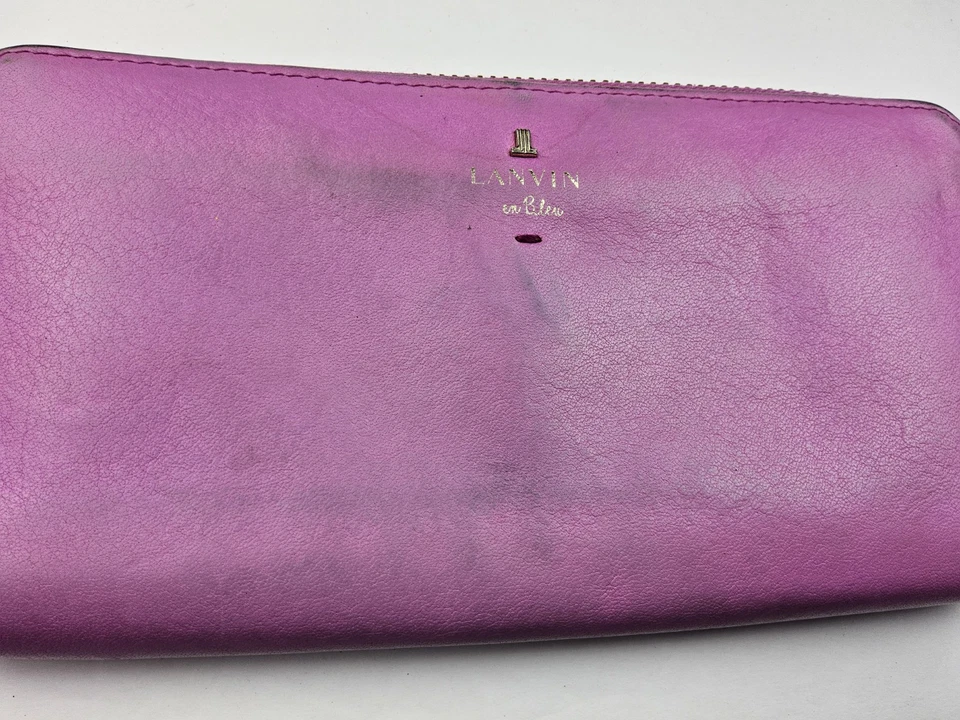 Lanvin En Bleu拉链皮革手风琴全尺寸钱包 — 第 2/4 张图片