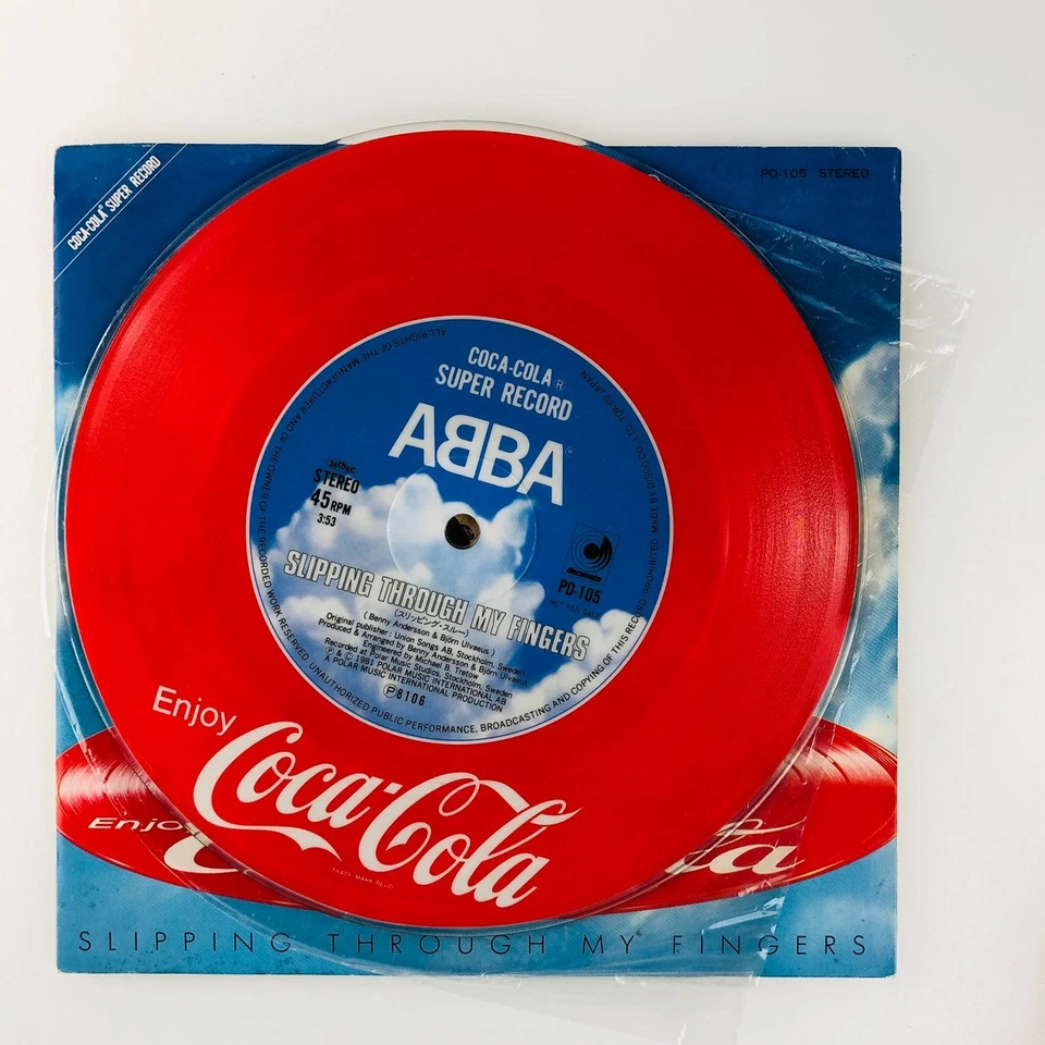 ABBA Slipping Through My Fingers Japan 7" Picture Disc Promo Vinyl Coke Yes Rare - Image 3 of 4