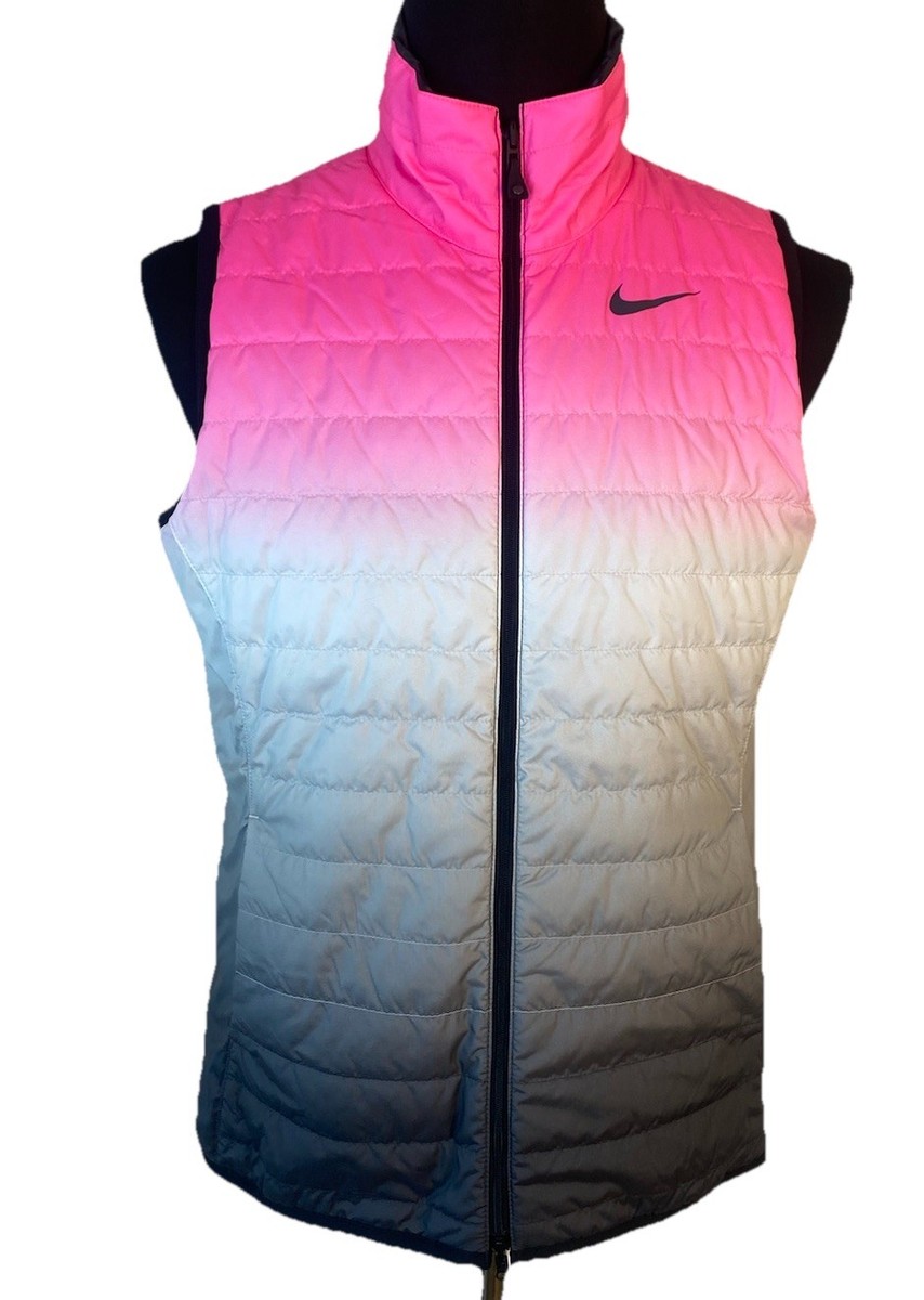 Nike Golf Puffer Vest Women's Large Reversible Black Pink Nike Golf Puffer Vest Women's Large Reversible Black Pink