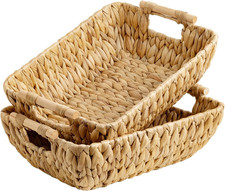 Wicker Baskets for Organizing, Water Hyacinth Storage Baskets
