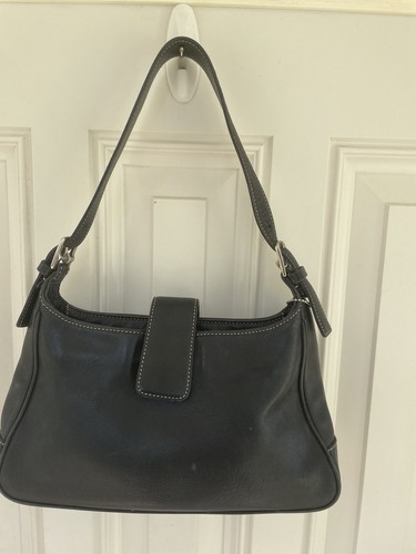 Vintage COACH #7789 Black Smooth Leather Hampton Legacy Hobo Purse - Picture 3 of 23