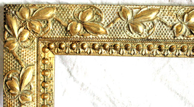 ANTIQUE FITS 7 X 12'' GOLD GILT PICTURE FRAME VICTORIAN WOOD ORNATE GESSO WIDE