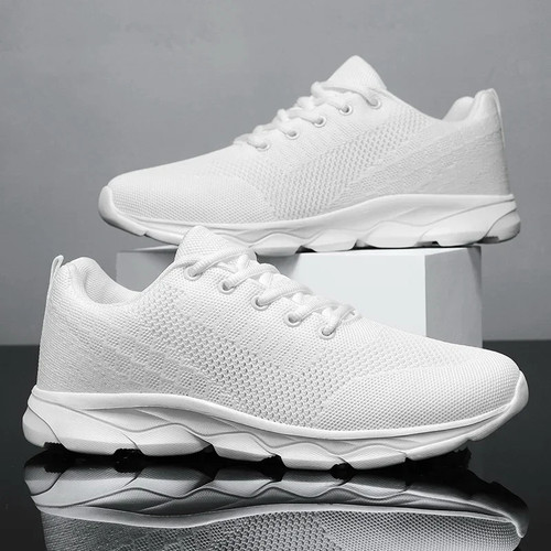 Nuevo Para hombres Transpirables Informales Tenis Verano Blanco Zapatos para Correr Ligeros 35-45 - Imagen 25 de 27