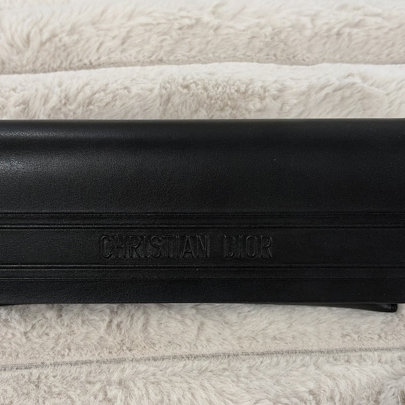 Christian Dior Black Leather Sunglasses/Glasses Case with Cleaning Cloth