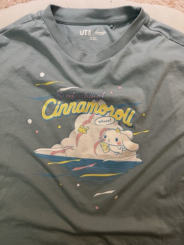 Uniqlo T-Shirt Kids 11-12 Blue Sanrio Cinnamoroll Tee Shirt Crew Neck Shirt Top - Picture 2 of 3