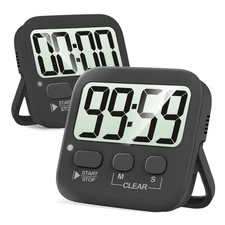 Antonki 2 Pack Digital Timer for Kids, Magnetic Countdown Kitchen Timers for Coo