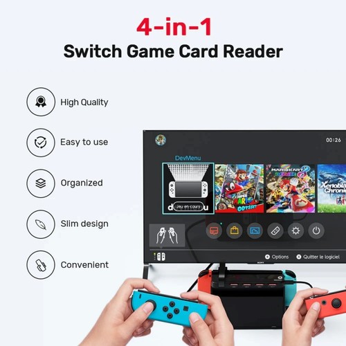UNITEK Nintendo Switch 4 in 1 Switch Game Card Reader 4-Port Extend Card Holder - Picture 6 of 8