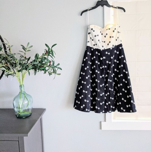 EUC trägerloses Hobbs Kleid Einladung Schleife Druck 12 - Bild 4 von 14