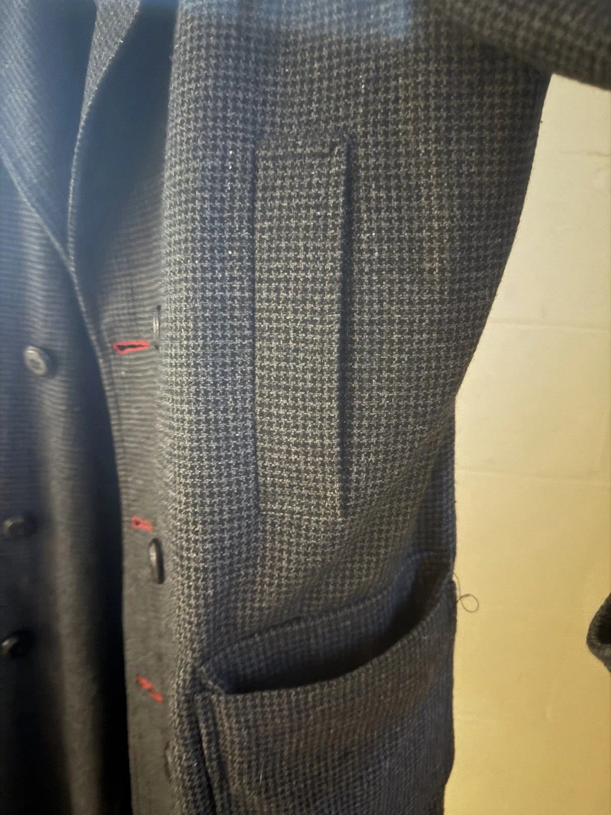 Halloween Replica Sherlock Holmes Overcoat Gray Houndstooth, Lined, Pockets, M image 3