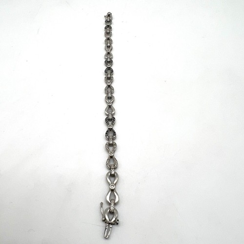 Bracciale catena infinito bianco e nero argento 925 12,6 grammi - Foto 5 di 8