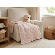 Pottery Barn Kids Toddler Quilt Light Pink 100 Linen Diamond Quilted 36x50