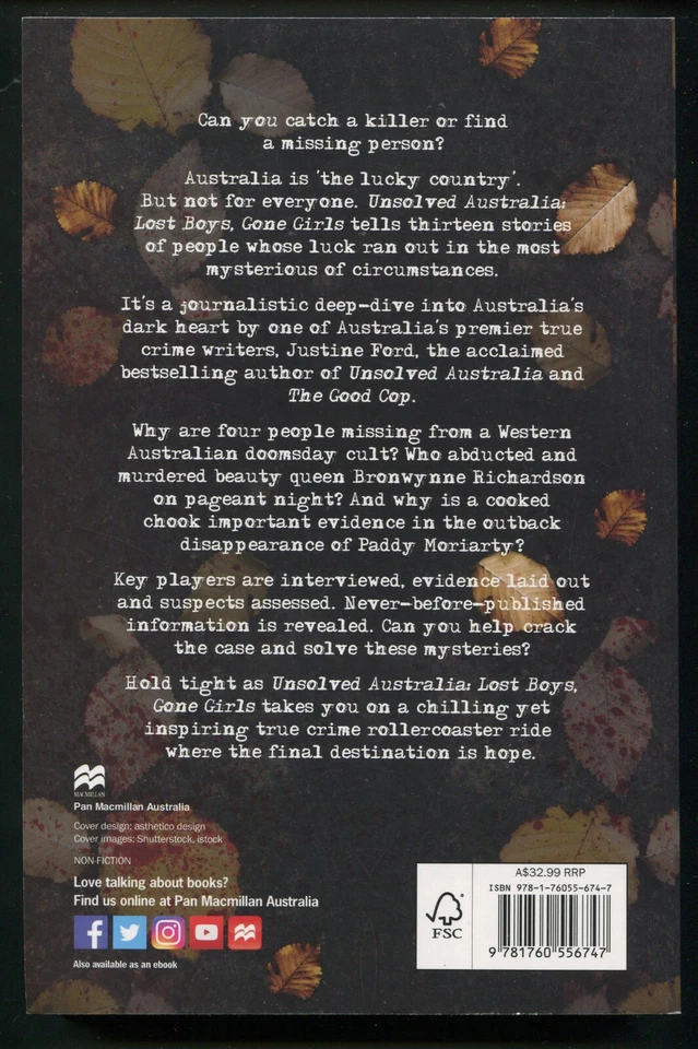 Unsolved Australia Lost Boys, Gone Girls by Justine Ford - Image 2 of 2