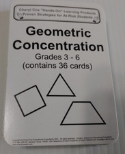 hands on Learning Geometric Concentration Cards grade 3-6 for at risk students