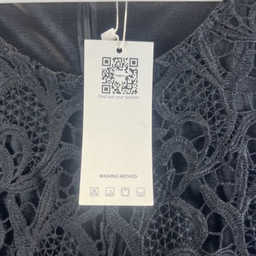 Zeagoo NWT Womens Black Lined Scoop Neck Lace Front Wide Strap Tank Top Size XXL - Picture 13 of 23