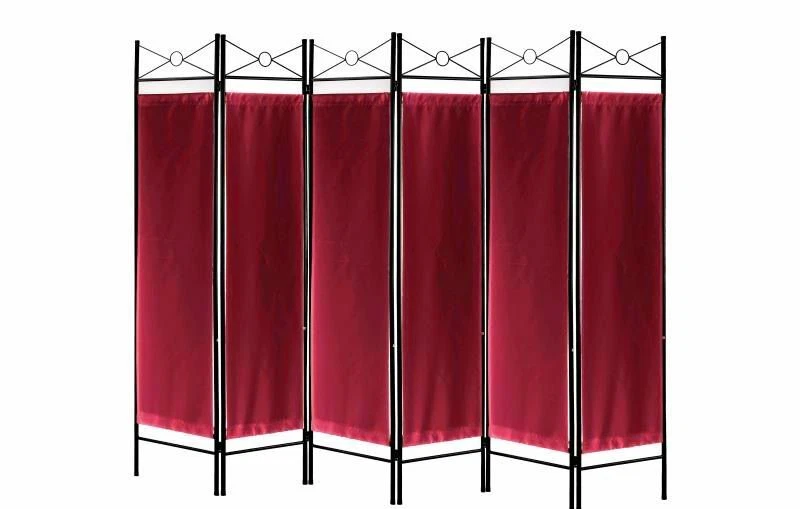 Pantalla divisoria de habitaciones de metal de 4, 6, 8 paneles negro blanco marrón rojo inserto tejido Foto 2 de 2