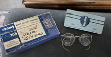 Vintage/Antique AO Round Silvertone Wire Rim Eyeglasses New With Box
