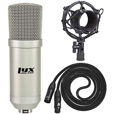 LyxPro Podcast Equipment Kit with Conderser Microphone, Shockmount and XLR Cable