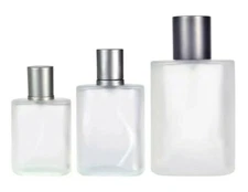Refillable Perfume Spray Glass Atomizer Empty Bottle Flat Shape Frosted Style