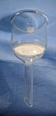 PYREX Glass 150mL Buchner Filter Funnel C Coarse ASTM 40-60 65mm ID ...