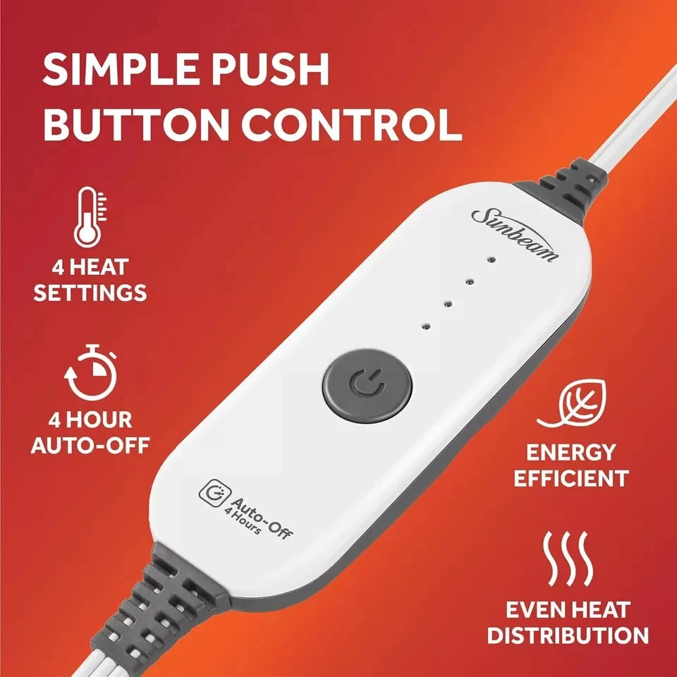 Sunbeam Royal Ultra Rodeen Blue Plaid Heated Personal Throw / Blanket, Cozy-Warm - Image 4 of 4