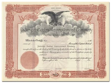 Paterson Central Improvement Company Stock Certificate (New Jersey)