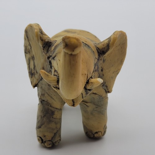 Vintage Carved Crushed Oyster Shell Elephant Chipped Tusk See Photos - Picture 11 of 13
