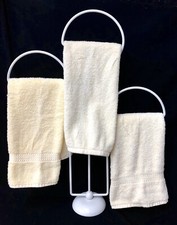 Vtg 23" Mid Century Modern 3 Ring Metal Hand Towel Free Standing Holder Bathroom
