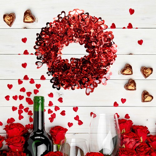Wire Heart Garland Heart-shaped Wreath Hanging Decoration For Valentine's Day US - Picture 4 of 9