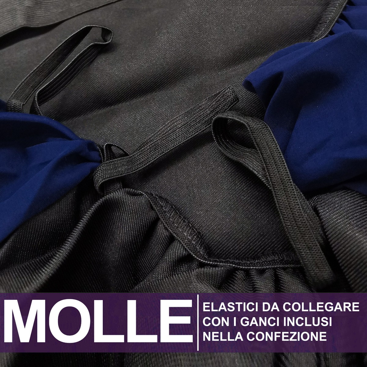 Set Coprisedili Auto Per Fiat Musa | Made In Italy | Nero/Blu Scuro | Airbag Compatibile - Foto 9