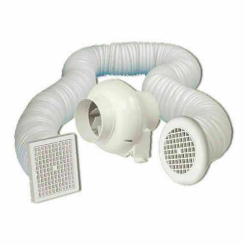 Manrose SCF200TN 240V 100mm Centrifugal Inline Shower Fan Kit White