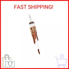 Afirst Bamboo Wind Chimes, Outdoor Wooden Windchimes with Coconut Crown,Sunflowe