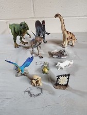 Schleich And Safari Dinosaurs Animal Lot of 10: Parrot Fox T-Rex Monkey