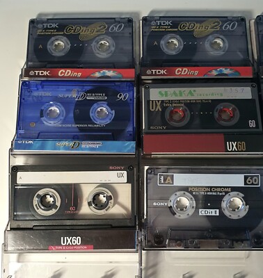RARE lot TDK CDing 2 BASF Sony Chrome Type 2 Cassette Tape vintage