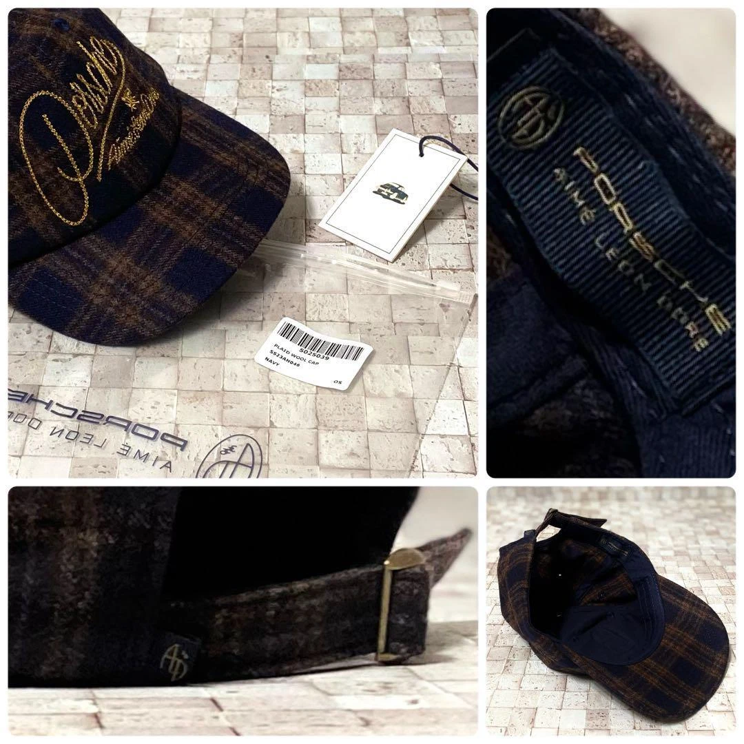 New Aimé Leon Dore × Porsche 356 Plaid Wool Hat Navy Free From Japan 33