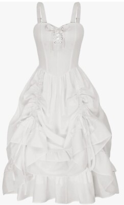 Scarlett Darkness Damen Elfenbein Renaissance Stil Hitched Kleid Größe XL / 20