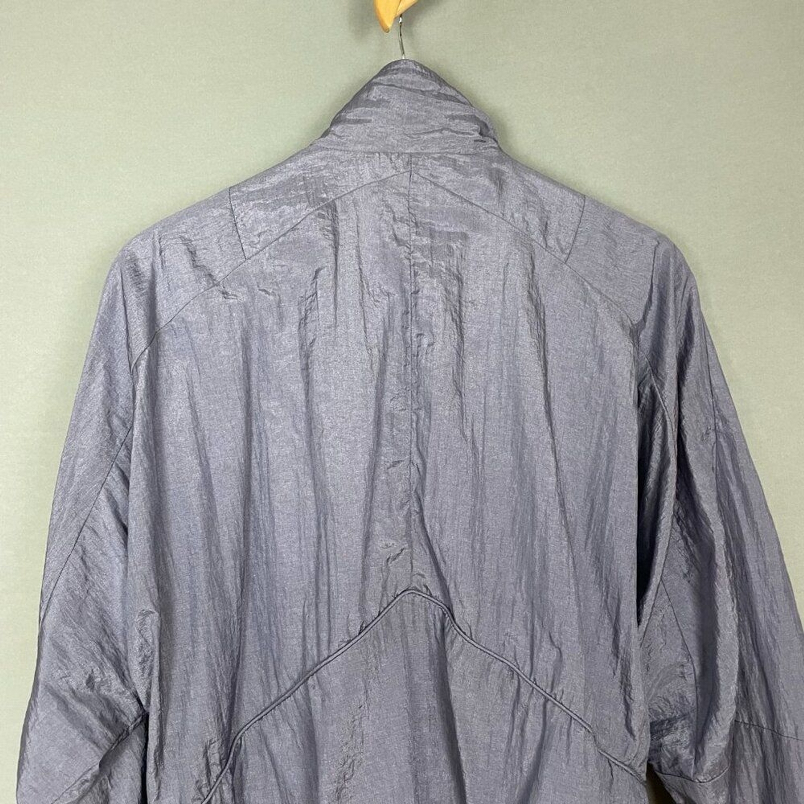 90s Vintage Track Jacket Men Medium Nylon Purple Athletic Casual Lined Todd1 image 6