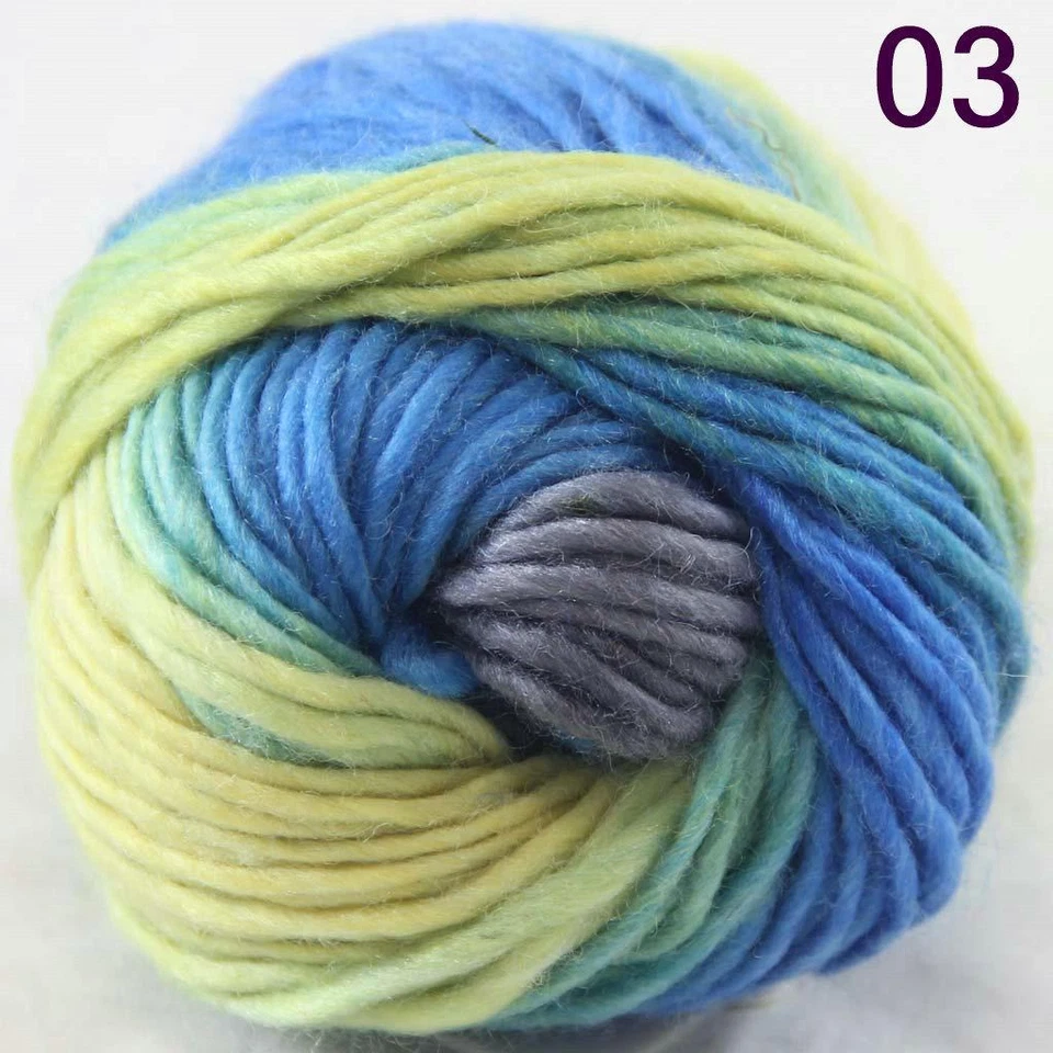 Hot 4Ballsx50g Multi Color Soft Thick DIY Knitting Knitwear Woolen Sock Yarn 03 - Image 3 of 4