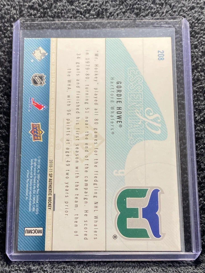 2010-11 SP Authentic - SP Essentials - #208 Gordie Howe *1840/1999* - Image 2 of 2