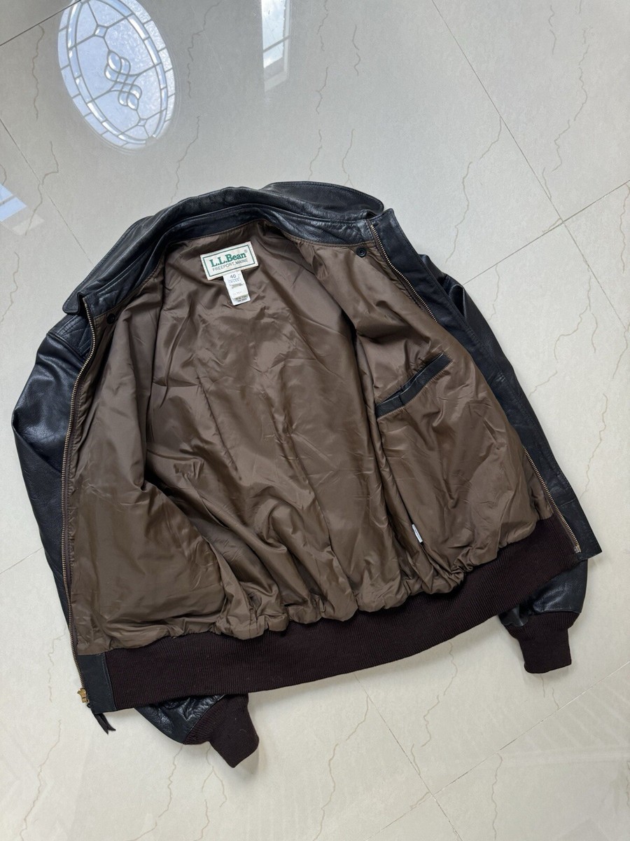 Vintage LL Bean Leather Bomber Jacket SIZE 40 Made In USA Vintage LL Bean Leather Bomber Jacket SIZE 40 Made In USA