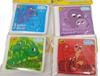 4 Crayola Bath Book Red Green Purple Blue  4.5 X 4 inch Ages 3+